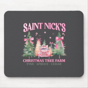 Saint Nick's Christmas Tree Farm Pink Coquette Xma Mouse Mat