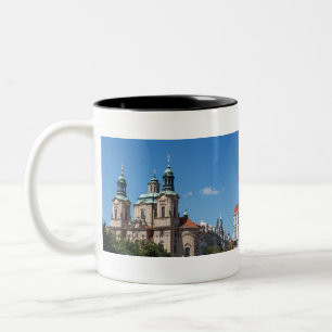 Saint Nicolas church in Prague Two-Tone Coffee Mug