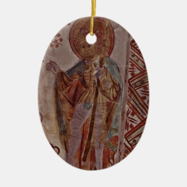 Saint Olaf of Norway Ceramic Tree Decoration (Front)