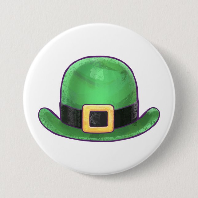 Saint Paddys Day Green Derby Hat 7.5 Cm Round Badge (Front)