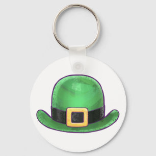 Saint Paddys Day Green Derby Hat Key Ring