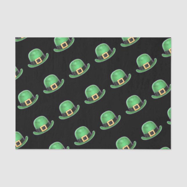 Saint Paddys Day Green Derby Hat Tissue Paper (Front)