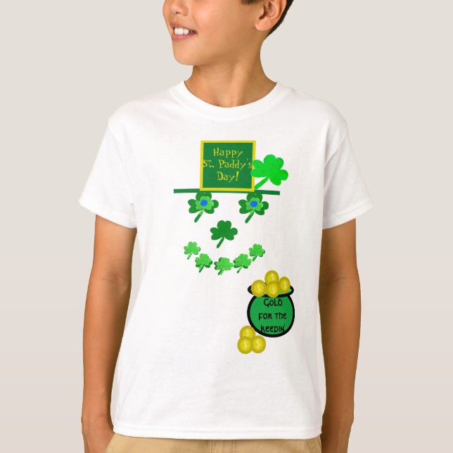 Saint Paddy's Day Shamrocks Humour T-Shirt (Front)