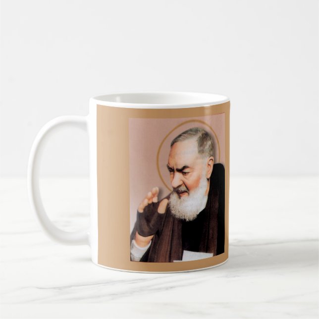 Saint Padre Pio, Catholic Mystic Coffee Mug (Left)