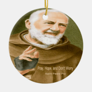 Saint Padre Pio Ceramic Tree Decoration