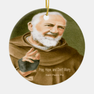 Saint Padre Pio Ceramic Tree Decoration