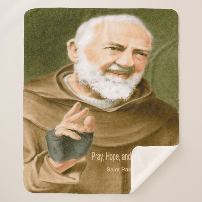 Saint Padre Pio Sherpa Blanket (Front)