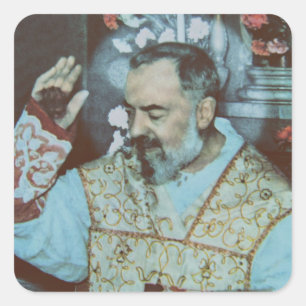Saint Padre Pio Square Sticker