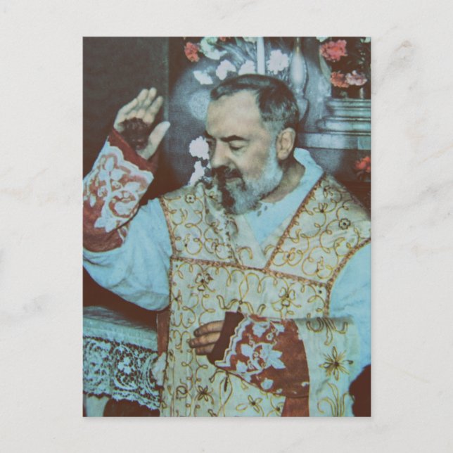 Saint Padre Pio Witness of Suffering and Mercy Postcard (Front)