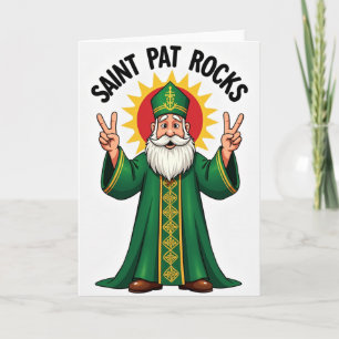 Saint Pat Rocks Sunburst Card