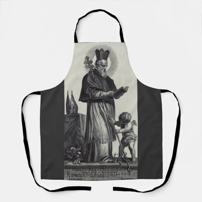 Saint Patrick Apostle of Ireland  Monochrome Art Apron (Front)