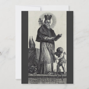 Saint Patrick Apostle of Ireland  Monochrome Art Invitation