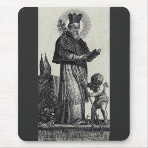 Saint Patrick Apostle of Ireland Monochrome Art Mouse Mat