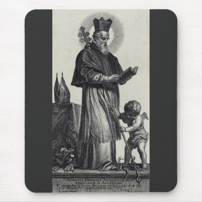 Saint Patrick Apostle of Ireland  Monochrome Art Mouse Mat (Front)
