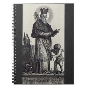 Saint Patrick Apostle of Ireland Monochrome Art Notebook