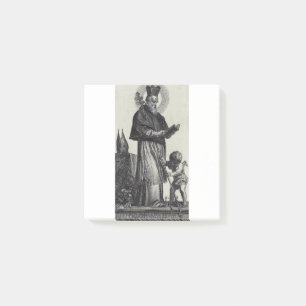 Saint Patrick Apostle of Ireland Monochrome Art Post-it Notes