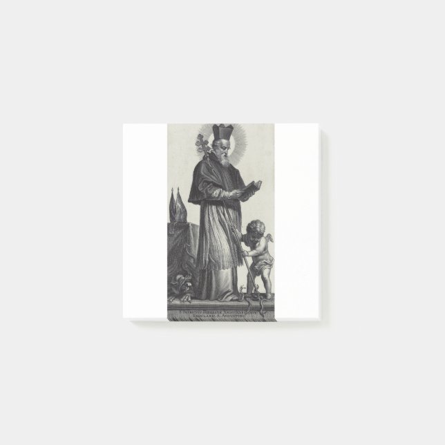Saint Patrick Apostle of Ireland  Monochrome Art Post-it Notes (Front)