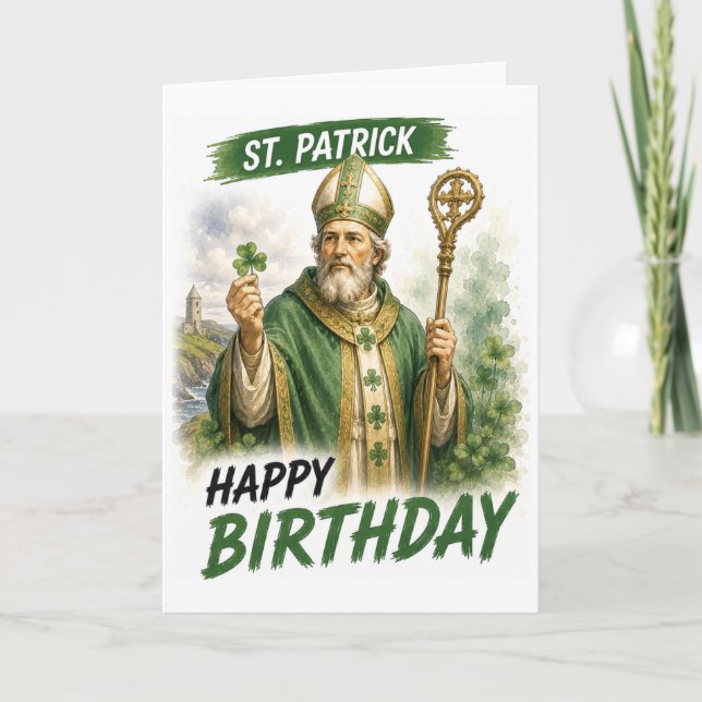 Saint Patrick Birthday Card (Front)