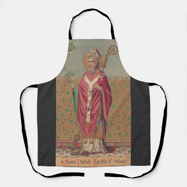 Saint Patrick of Ireland Sacred Celtic Art Apron (Front)