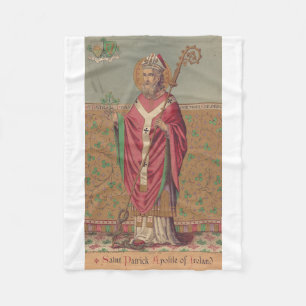 Saint Patrick of Ireland Sacred Celtic Art Fleece Blanket