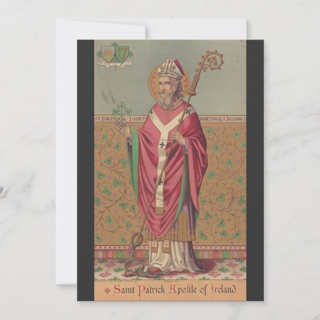 Saint Patrick of Ireland Sacred Celtic Art Invitation (Front)