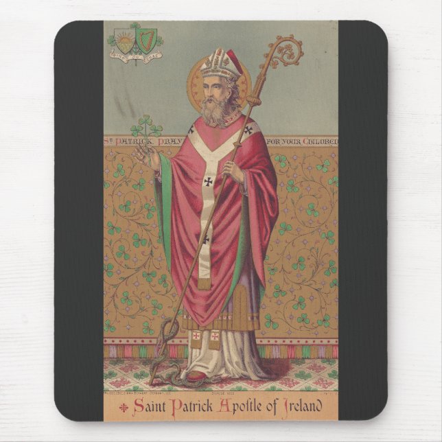 Saint Patrick of Ireland Sacred Celtic Art Mouse Mat (Front)