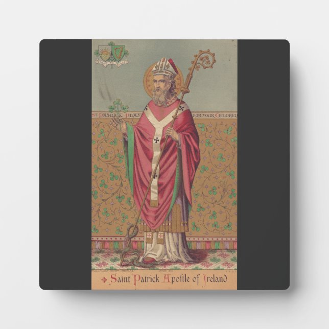 Saint Patrick of Ireland Sacred Celtic Art Plaque (Front)