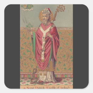 Saint Patrick of Ireland Sacred Celtic Art Square Sticker