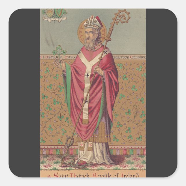 Saint Patrick of Ireland Sacred Celtic Art Square Sticker (Front)