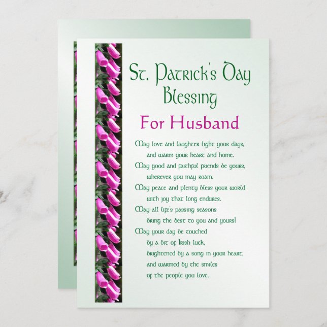 Saint Patrick’s Day Irish Blessing for Husband Hol Holiday Card (Front/Back)