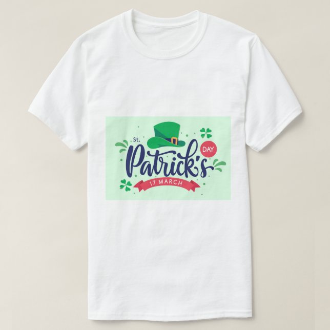 Saint Patrick’s Day Shirt – Lucky Leprechaun Hat & (Design Front)