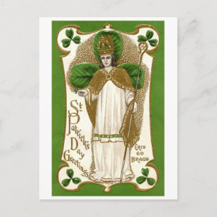 Saint Patrick, Shamrock Postcard