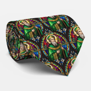 Saint Patrick St Patricks Day Stained Glass Tie