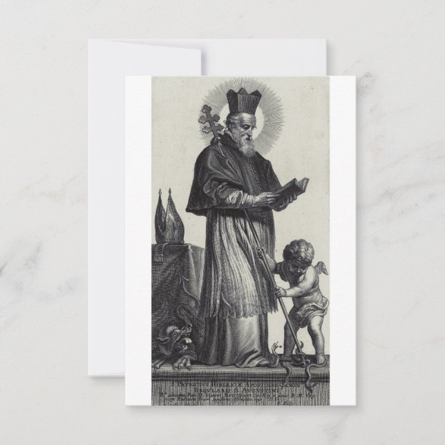 Saint Patrick The Apostle Engraving Holy Card (Front)
