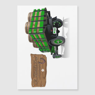 Saint Patrick vintage Cartoon Christmas firetruck