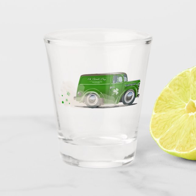  Saint Patrick vintage Cartoon Van Shot Glass (Front)