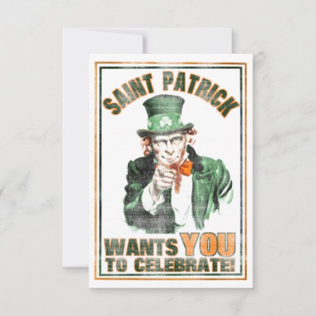 Saint Patrick WANTS YOU to Celebrate Invitation (Front)