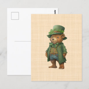 Saint Patrick's Bear - Irish Green Costume Postcard