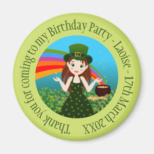 Saint Patrick's birthday girl Thank You Magnet