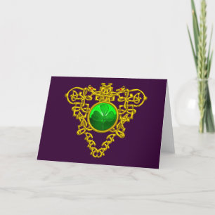 SAINT PATRICK'S CELTIC HEART,purple,orange Card