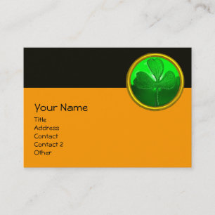 SAINT PATRICK'S CELTIC HEART,SHAMROCK,black orange Business Card