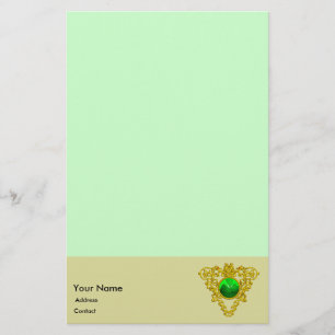 SAINT PATRICK'S CELTIC HEART,SHAMROCK Light Green Stationery