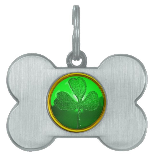 SAINT PATRICK'S CELTIC HEART,SHAMROCK PET ID TAG (Front)