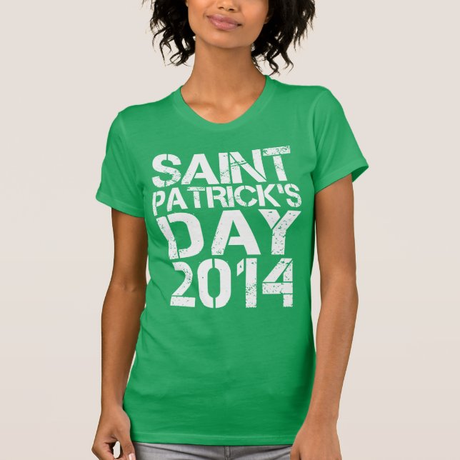 Saint Patrick's Day 2014 Green Chalkboard T-Shirt (Front)