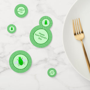 Saint Patricks Day Bee and Shamrocks Custom Confetti