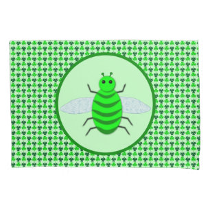 Saint Patricks Day Bee and Shamrocks Pillowcase