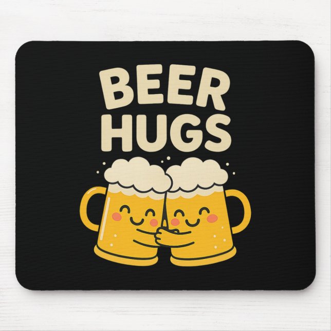 Saint Patricks Day Beer Hugs Drinking Pun  Mouse Mat (Front)