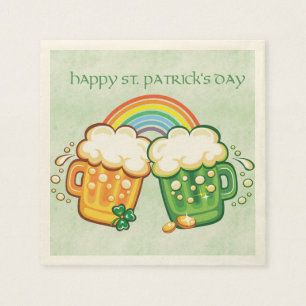 Saint Patrick's Day, Beer Mugs Napkin