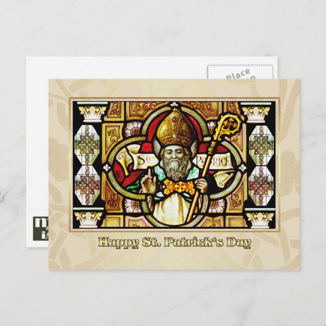 Saint Patrick's Day Blessings Religious Postcard (Front/Back)