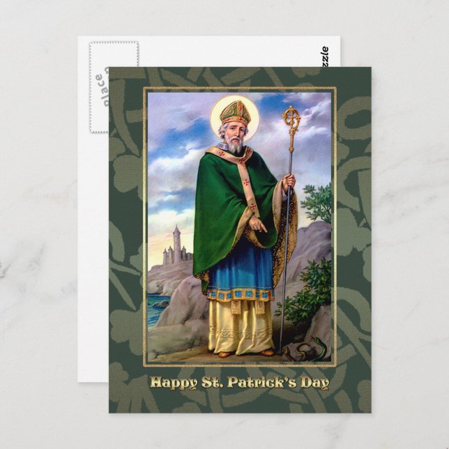 Saint Patrick's Day Blessings Religious Postcard (Front/Back)